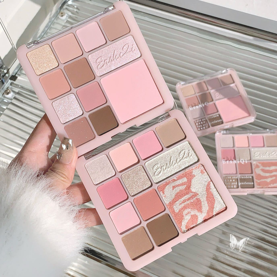 Flower Powder Mist Comprehensive Palette Rose Milk Tea Pearlescent Matte Large Earth Color Eyeshadow Highlight Blush All-in-One