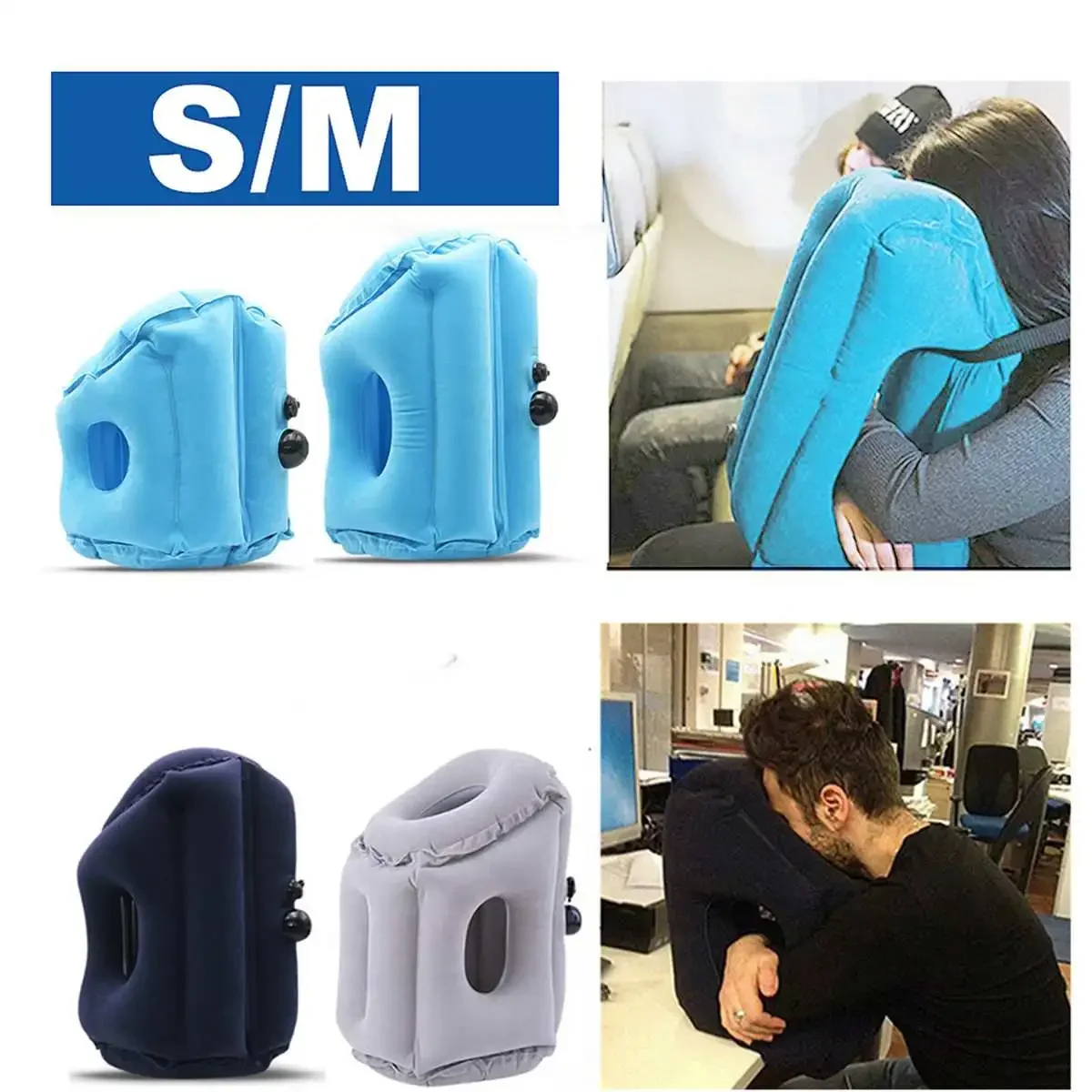 

Регулируемая подушка для шеи, надувной дорожный спальный мешок для мужчин и женщин, уличный самолет, поезд для полета, легко спал