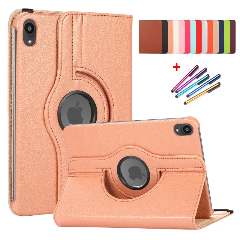 

For iPad Mini 6 Case 8.3 inch 360 Degree Rotating Stand Tablet Funda For iPad Mini 6 2021 Case For iPad Mini6 Cover Rose gold