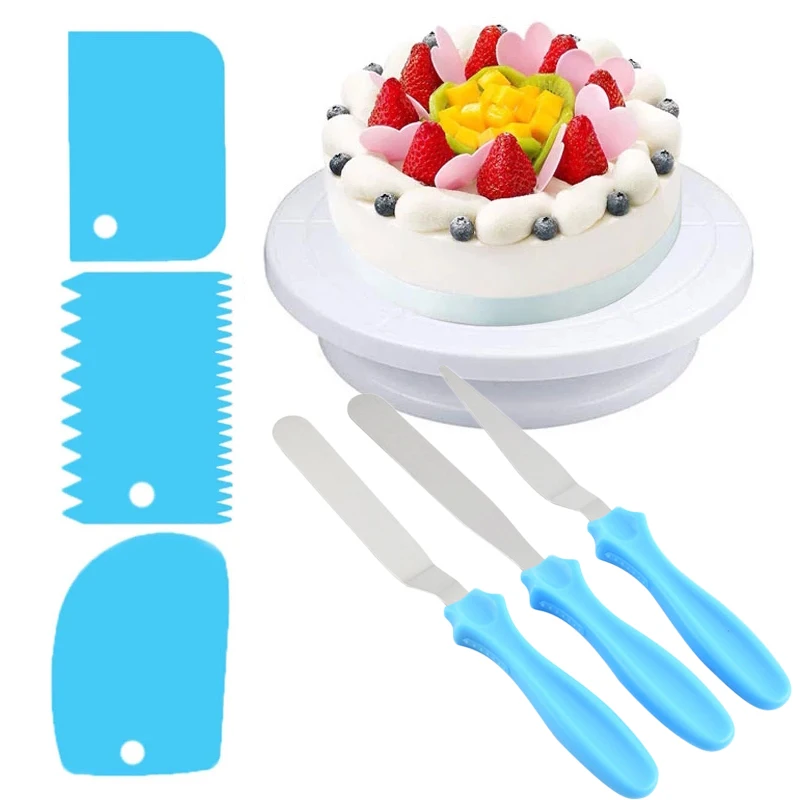 7Pcs Cake Tools Kitchen Baking Accessories Cake Turntable Cream Scraper