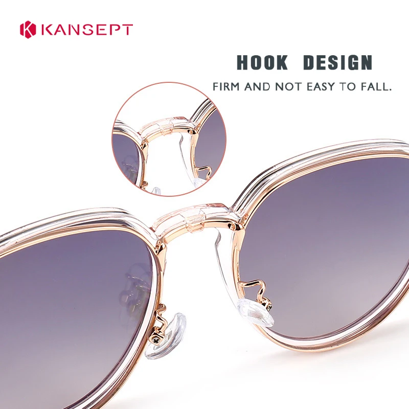 KANSEPT Metal Cat Eye Sunglasses Women Polarized Optical Eyeglasses Frame