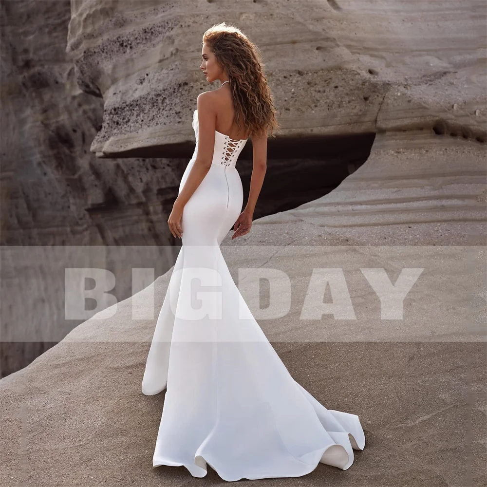 Elegant Pleat Mermaid Wedding Dresses 2025 Strapless Open Back Sleeveless Bridal Gown Sweep Train Vestido De Noiva Customized 9 S680e865b86084c74a2e8ad5acd3778d9Q