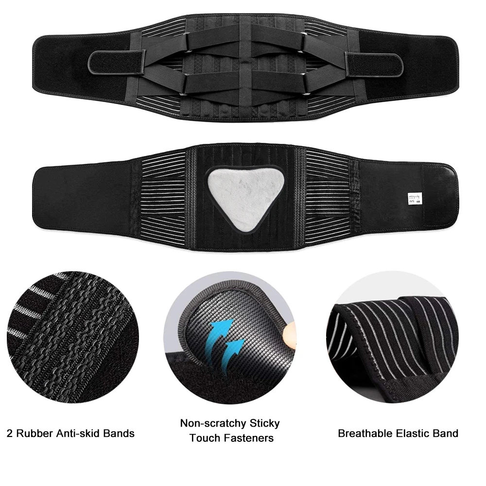 FREETOO Back Braces for Lower Back Pain Relief with 6 Stays, Breathable Back Support Belt for Men/Women for Work , Anti-Skid Lumbar Support Belt