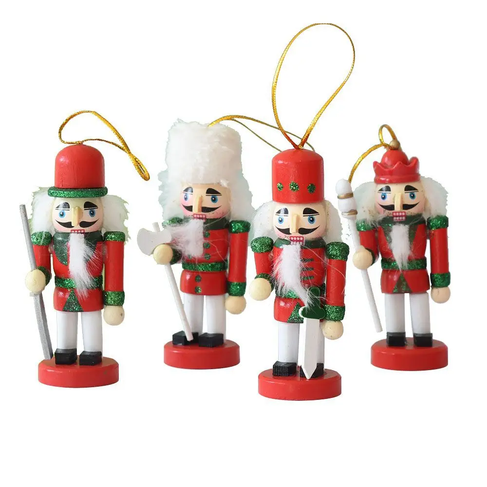 

4Pcs Christmas Nordic Style Nutcracker Puppet Soldier Set Christmas Tree Decoration Pendant Nutcracker Christmas Decoration 2023