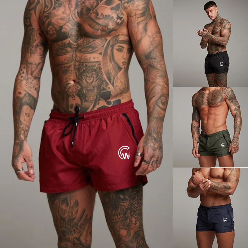 

New fashionable hot summer printed shorts quick drying sports shorts men's beach shorts casual fitness running shorts