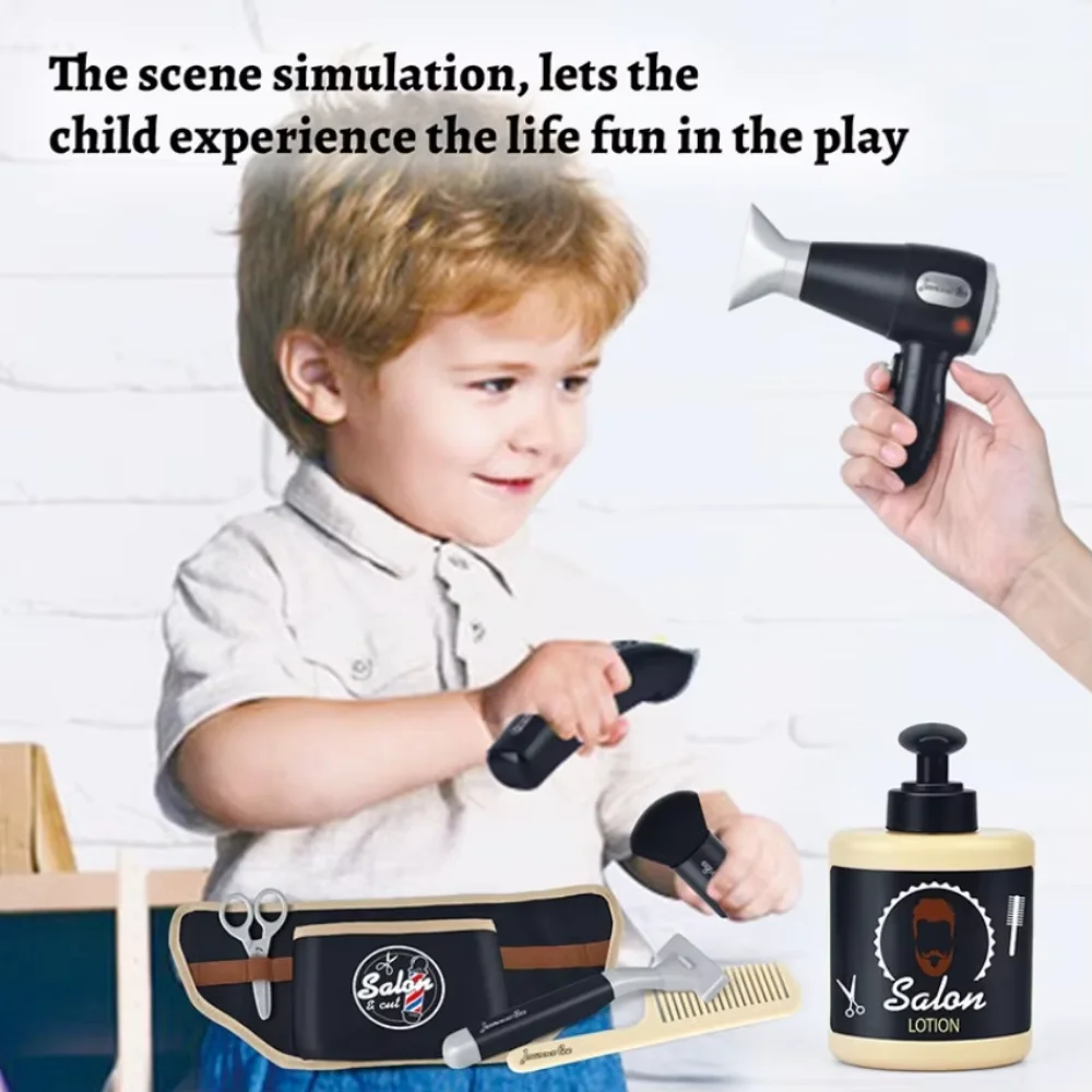 Kids Pretend Play Toys Hair Styling Salon Shaving Set Makeup Set For Birthday Party