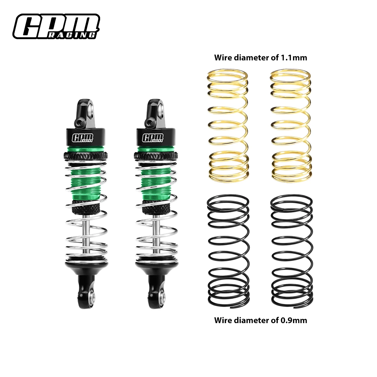 High-Performance Aluminum Adjustable Spring Shock, 58mm (Set of 2)