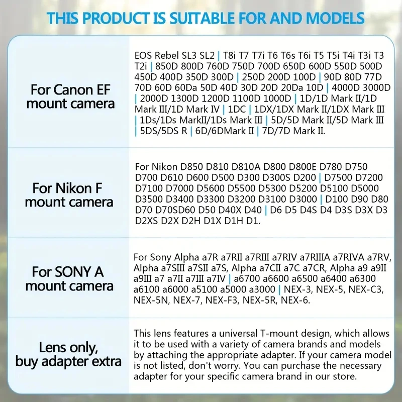 Teleobiettivo Manuale 420-800mm Per Sony E-Mount - Per Fotocamere Mirrorless, Con Adattatore - Foto 6