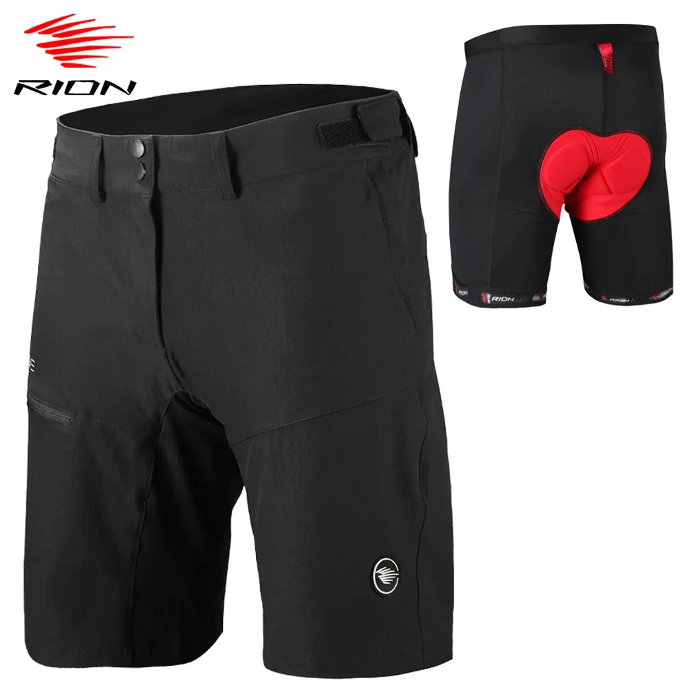 Men Cycling Short 2 in 1 MTB Mountain Bike Bicycle Clothing Pockets Pad Quick Dry Detachable Undershorts Tights cycling shorts