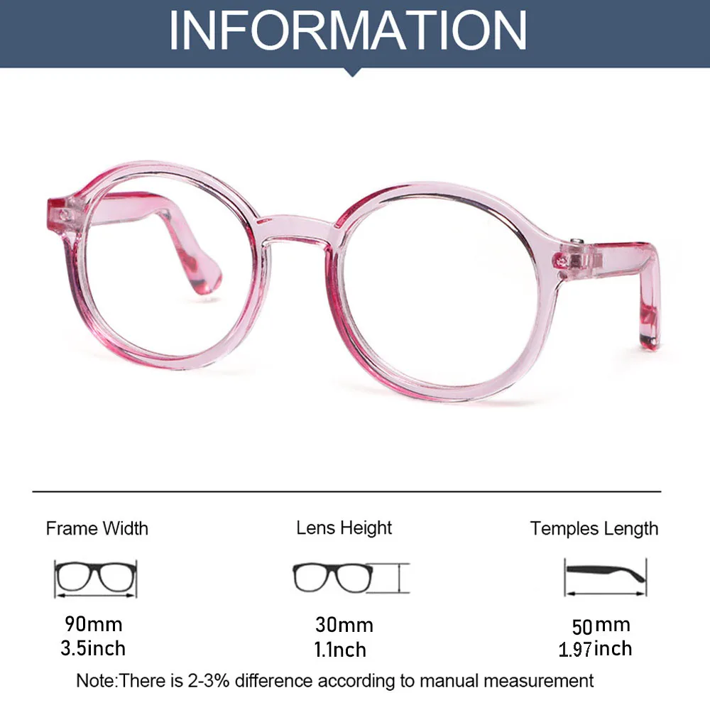 Plush Doll Glasses Accessory Round Frame Miniature Eyewear Clear Lens For Blythe Doll Accessories