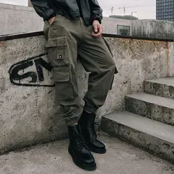 Autumn Winter KPOP Fashion Style Harajuku Slim Fit Trousers Loose All Match Embroider Pockets Casual Pants Retro Cargo Pants