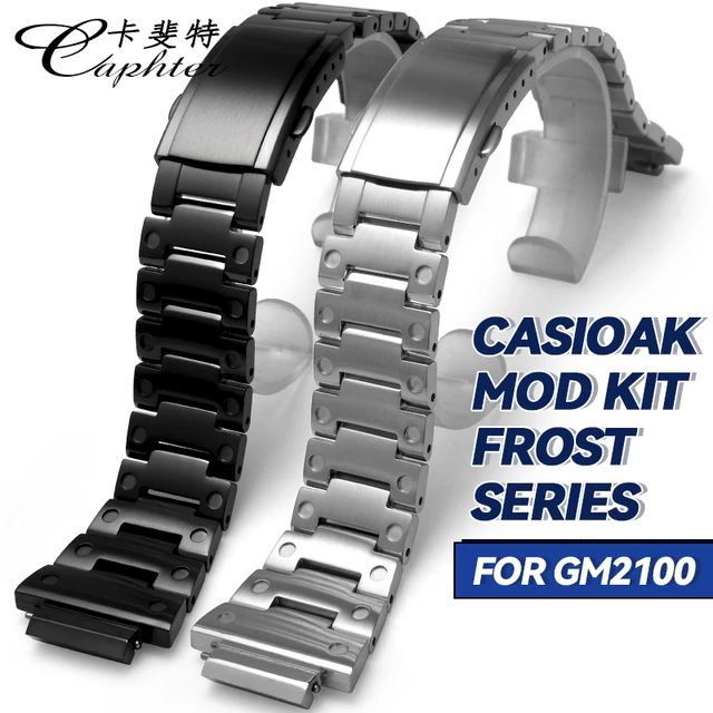 Casioak MOD Kit Metal Watchband Bracelet Stainless Steel Strap Strip Band  With Tool For Casio For