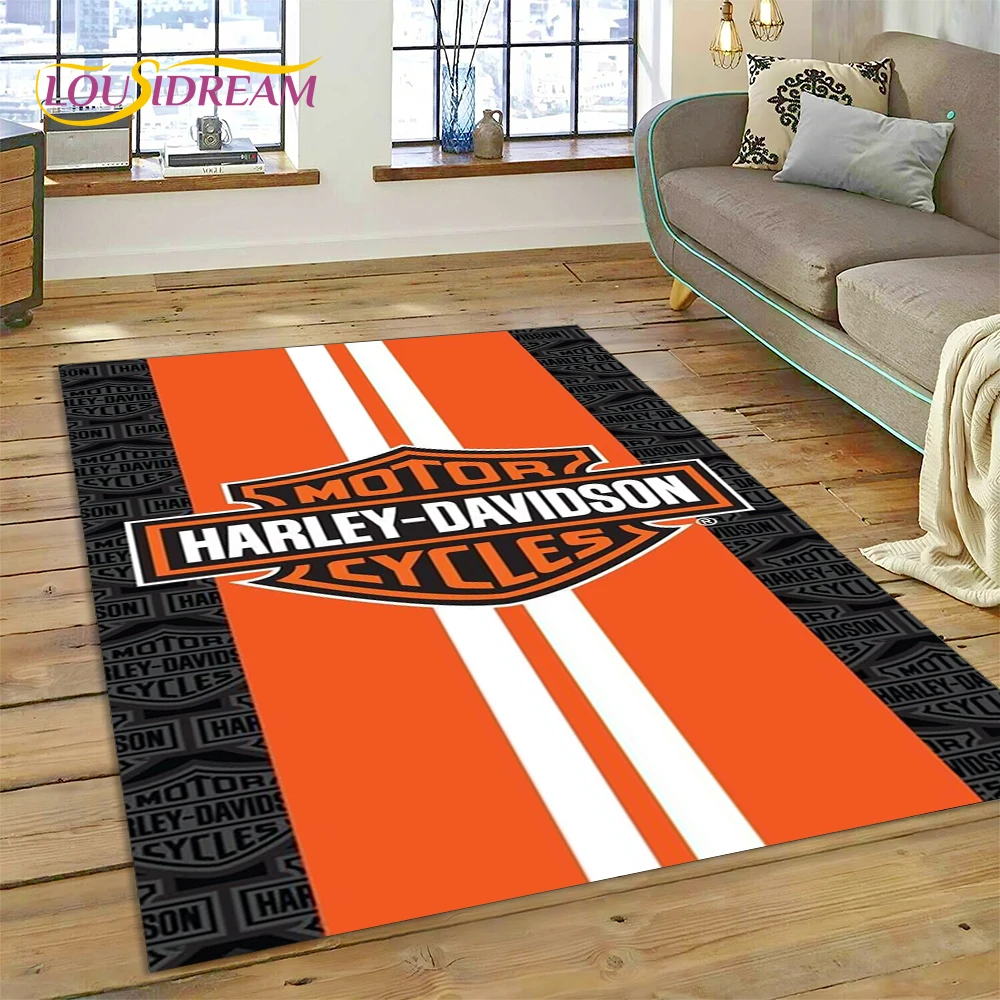 Harley-Davidson Motorcycle Rug Carpet for Living Room Bedroom Home Decor Non-slip Floor Mat silk wool rug plush rug imitated cashmere carpet non slip carpet plush carpet decorative carpet crystal pile rug coral velvet rug floor mat