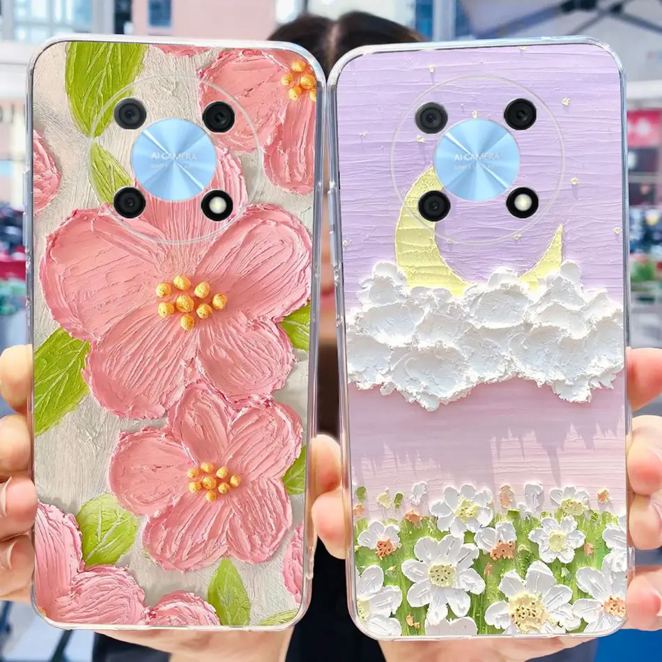 Elegant Printing Soft Silicone Clear TPU Slim Phone Case
