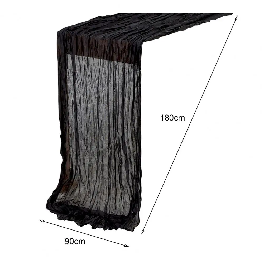 180*90cm Table Runner Rustic Tablecloth Washable Non-Fading Hand-dyed Tablecloth Transparent Cheesecloth Wedding Party Decor