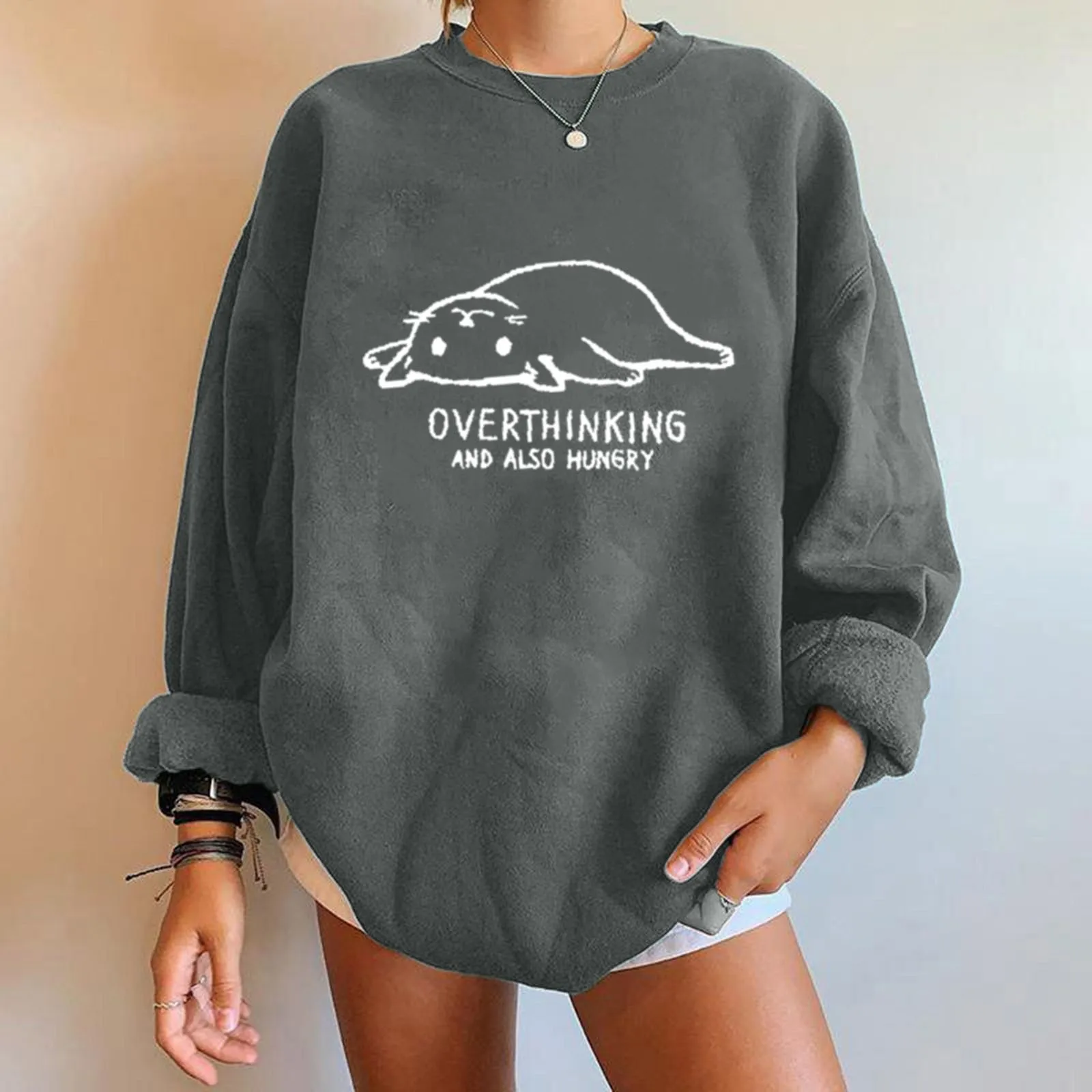 

Women's Casual Printed Sweatshirt Top Long Sleeve Oversized Loose Sweatshirt Fleece Hoodie Women Large Woman Sweatshirt