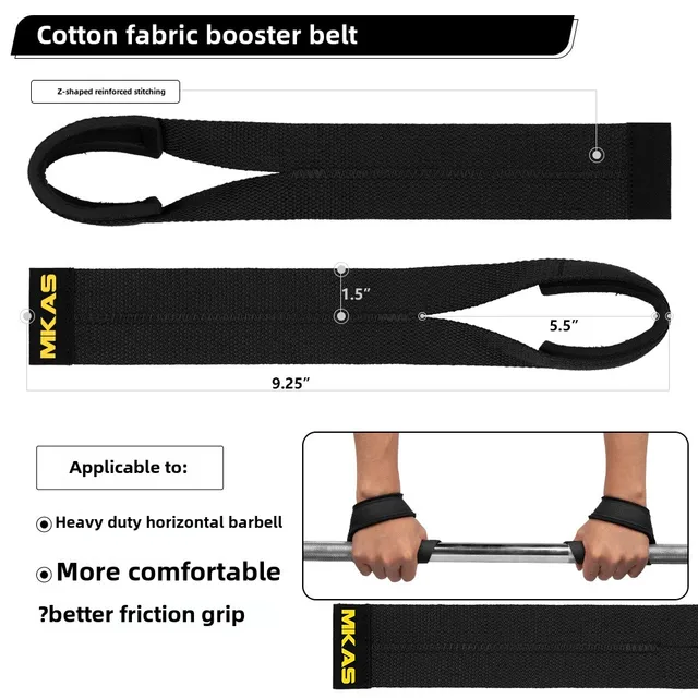New Gym Lifting Straps Barbell Deadlift Booster Belt Fitness Anti-slip Hand Wraps Wrist Straps Fitness Training Auxiliary Belt 2