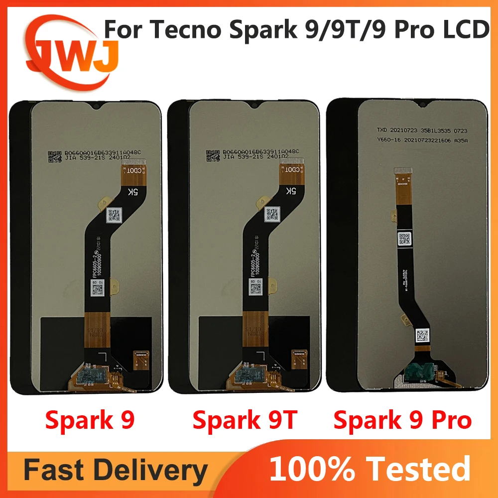

For Tecno Spark9 KG5p Spark 9T KH6 LCD Display Touch Screen Digitizer Assembly Repair Parts For Tecno Spark 9 Pro KH7 KH7n LCD