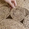 Woven Round Mat 100% Plants Carpets For Living Room Bedroom Decor Home Decoration Floor Mats Natural Rattan Grass Rugs 6