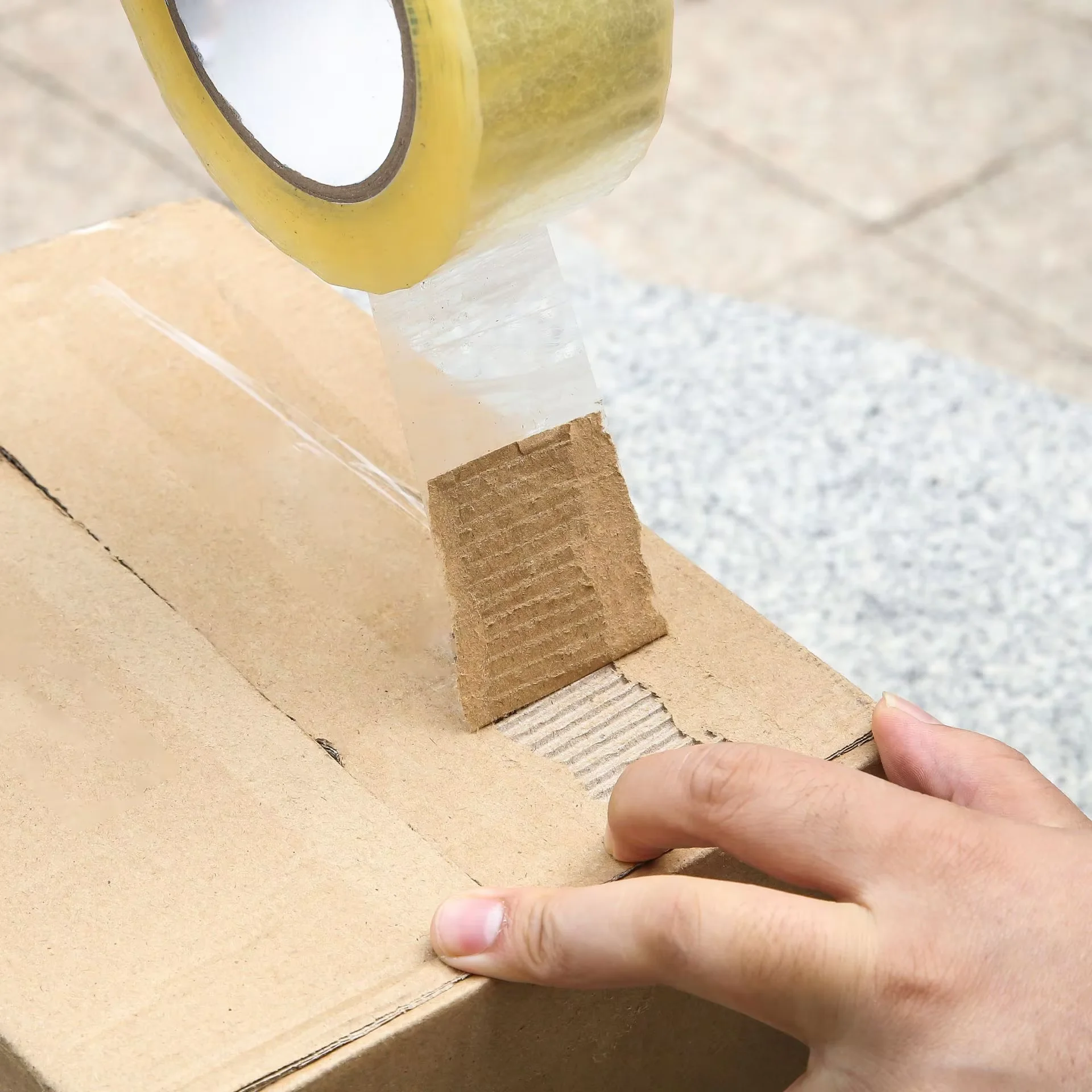 (2개)48mm * 110M 투명 노란색, 투명 흰색 테이프, 대형 롤 및 두꺼운 상자 밀봉용 특급 포장용