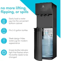 Avalon A3BLK Self Cleaning Bottom Loading Water Cooler Dispenser, 3 Temperature-UL/Energy Star Approved-Black Stainless Steel, 5 2