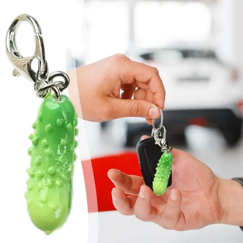 Unique Cucumber Pickle Bag Charm Keychain