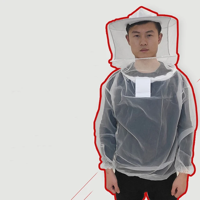 Tiszta Lélegző Méhészeti Kabát Kerek Fátyollal És Kalap A Méh Elleni Védelemhez, Könnyű Eltávolítható Férfiak Nők Számára - Image 2