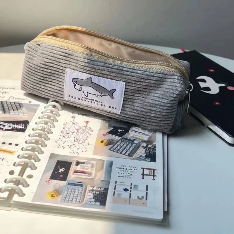 pencil cases pen storage bag stationery box cute shark for girls school student