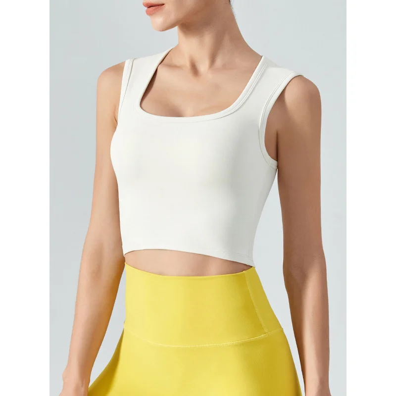 

Gymdolphins 2023 Summer New Slim Fit Spaghetti-Neck Fitness Tank Breathable Sports Bra For Women Medium Stretch Yoga Tops
