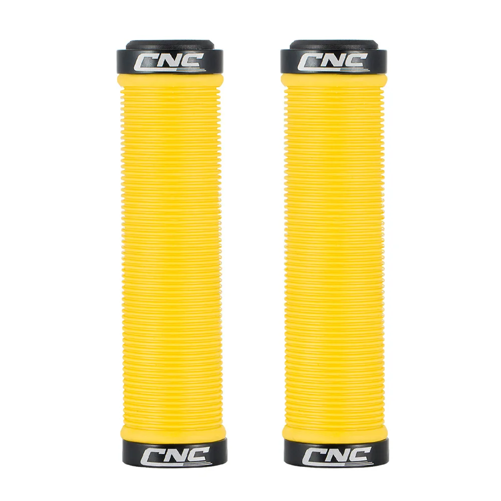 Bicycle Handlebar Grips SUNTNUR Yellow Rubber Mtb Bike Grips 1 Pairs