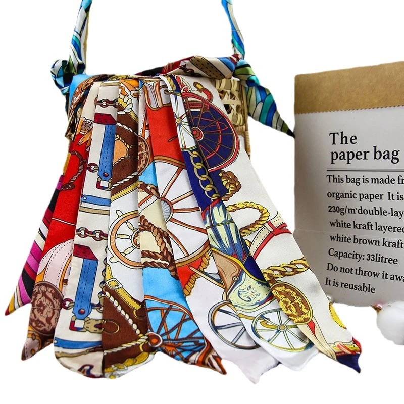 Korean Fashion Women's Twill Decorative Ribbon Small Scarf Binding Bag Handle Ribbon Hair Band Small Scarf Headband 1PC silk scarf lace scarf children scarf gymnastics scarves print scarf rabbit fur scarf women cotton scarf bag scarf transparent scarf women shawl
