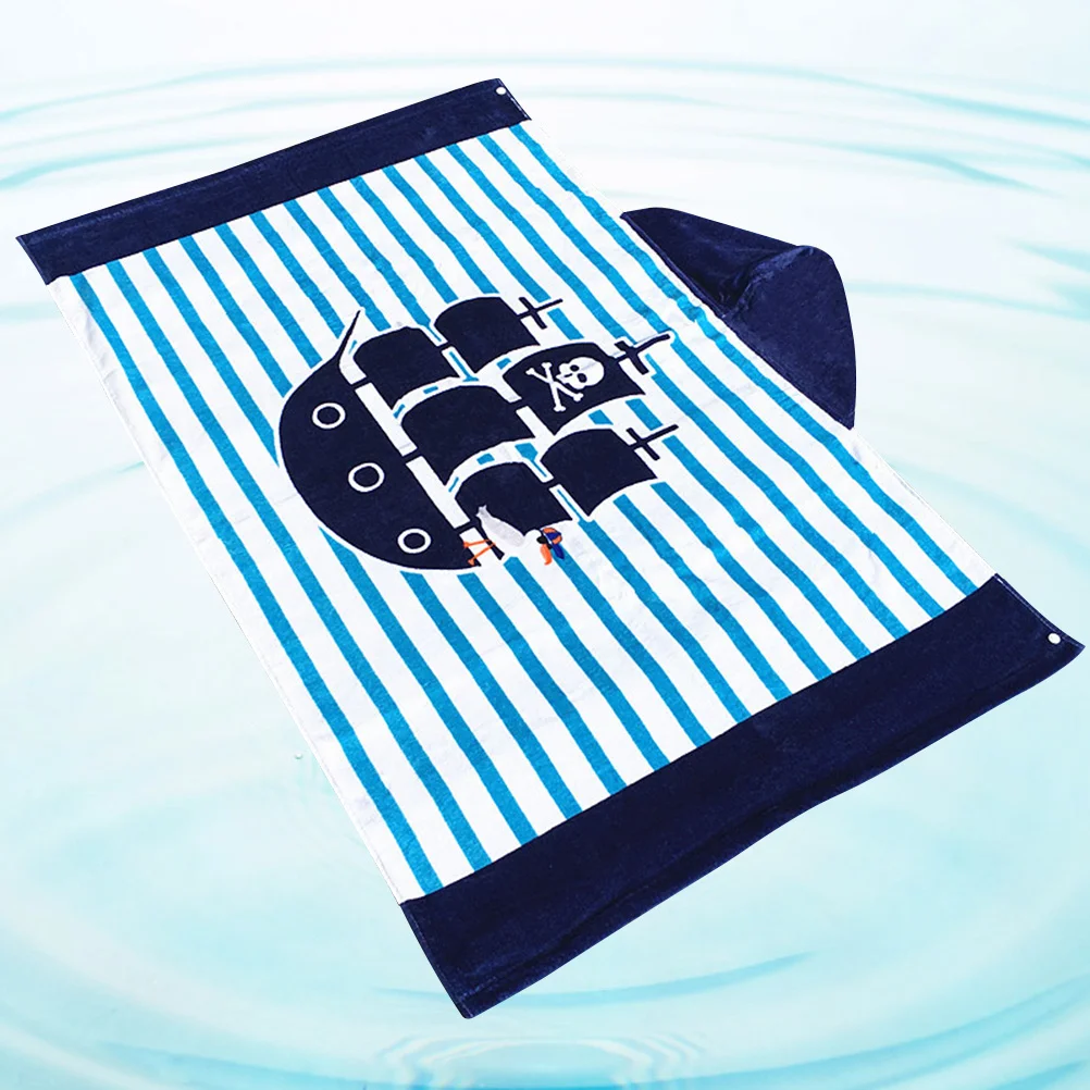

Hooded Towel Beach Children Kids Large Poncho Hooded Bath Swim Towel Quick Dry Bathrobe (Pirate Ship)