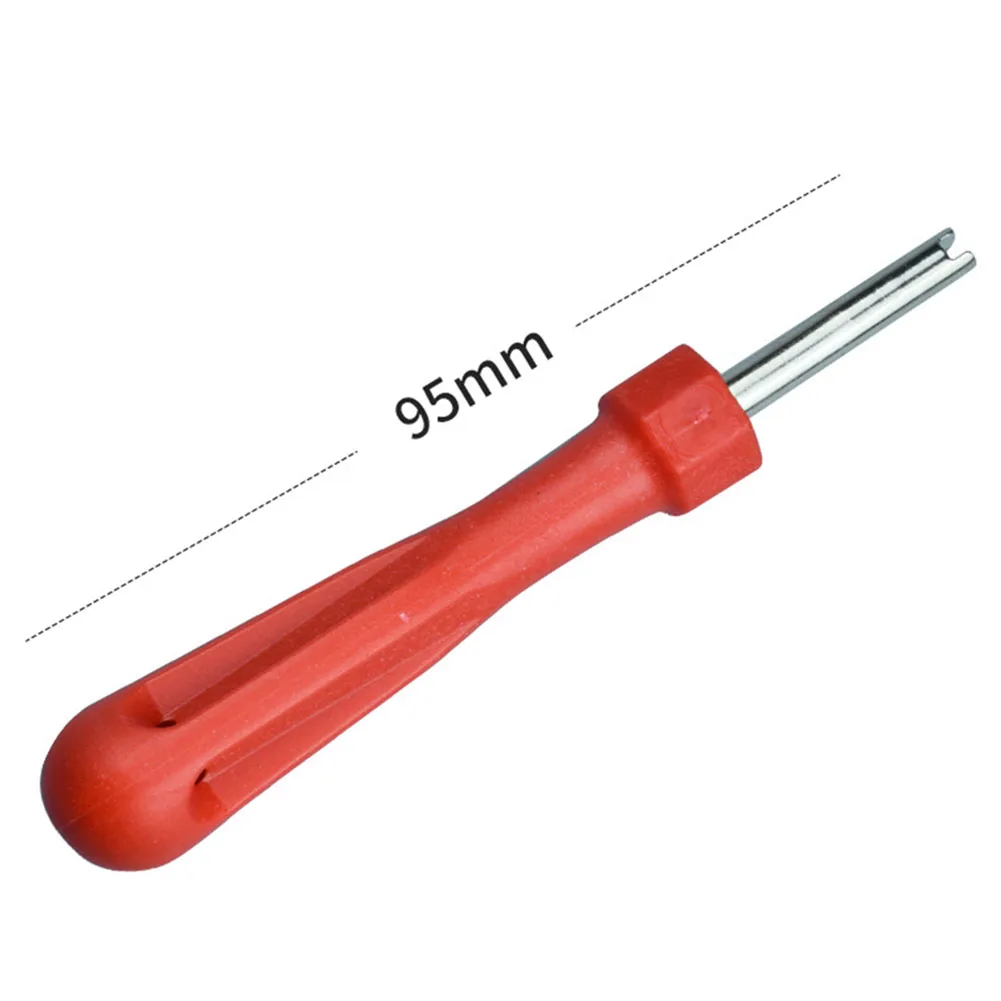 1pc Red Car Tire Valve Core Removal Tool Wrench Universal Tyre Repair Kit Plastic & Steel Spanner For All Standard Valve-Cores