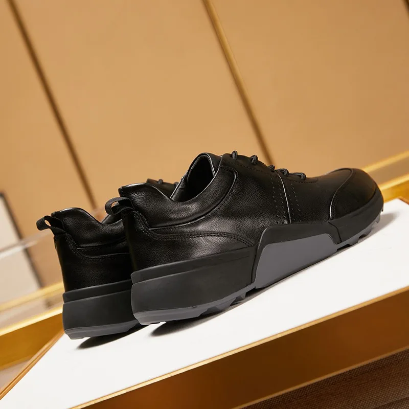 True Cow Genuine Leather Shoes Men Walking Loafers Luxury Soft Leisure Trekking Sport Trendy Sneakers Jogging Leathershoes Chic 4