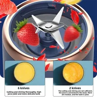 Mélangeurs de jus de fruits portables, Mini bouteille électrique personnelle d'été, USB, 6 lames, presse-agrumes, Machine pour la cuisine 4