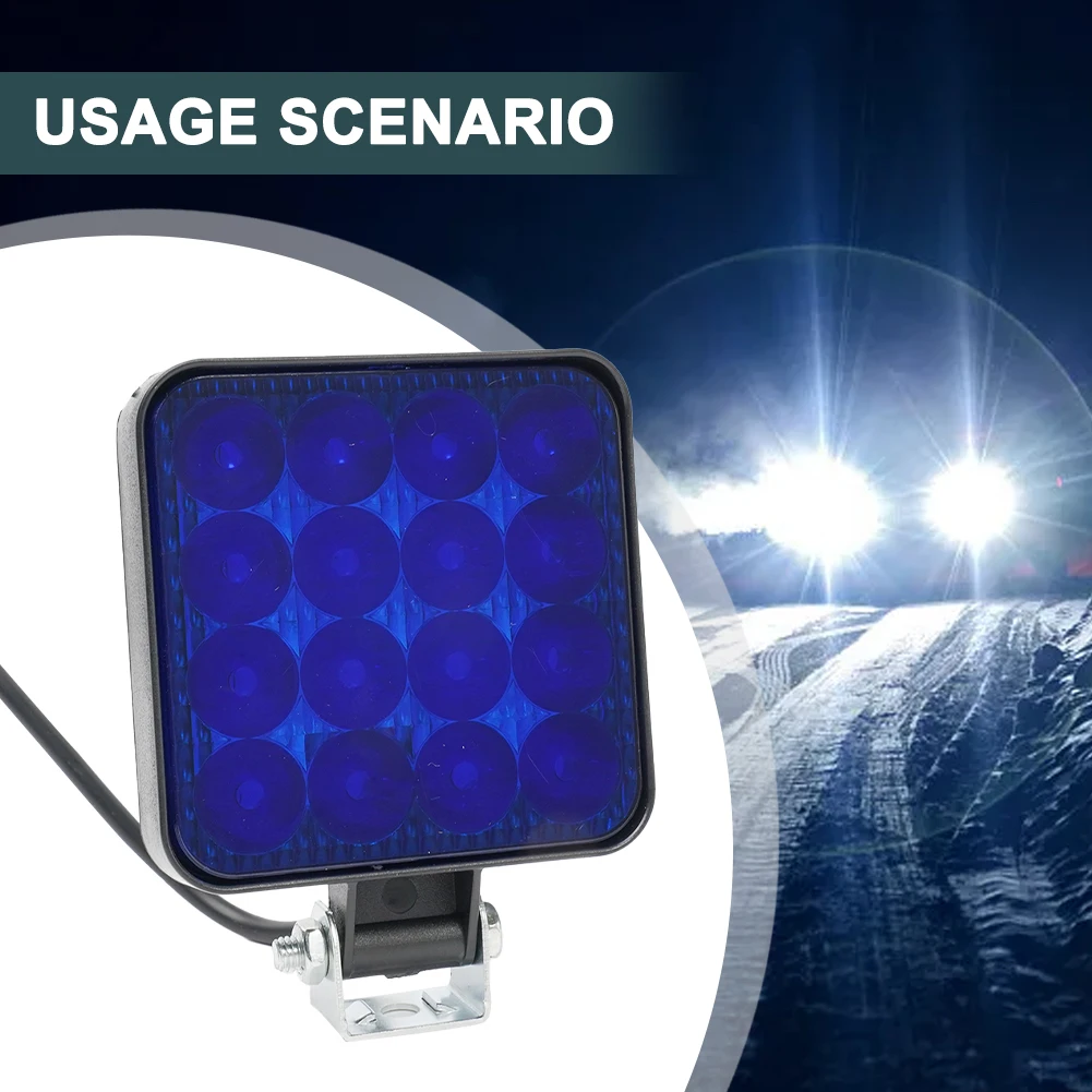 Faro LED Quadrato per Auto, 16 Luci 48W 12V, per Veicoli Fuoristrada e Carrelli Elevatori, Luce di Retromarcia, Luci Diurne Automatiche in ABS, Accessori - Image 3