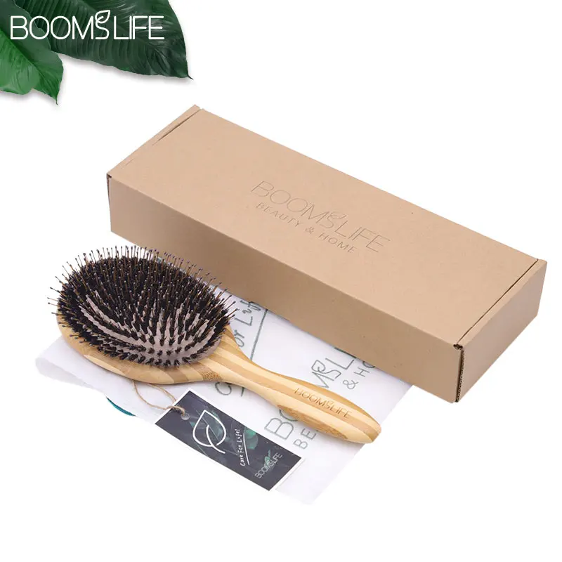 Boar Bristle Hair Brush Women Wood Bamboo HairBrush Professional Curly Airbag Scalp Brush Comb Hair Beauty Care Salon Tools hair comb,curly hair brush,hair styling tools,hair brush comb