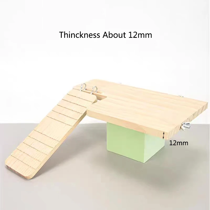 1SetFunctional Wooden Hamster House Desk Platform Pet Stand Toy Station Board Pet Products Hamster Cage Golden Bear Toy Supplies