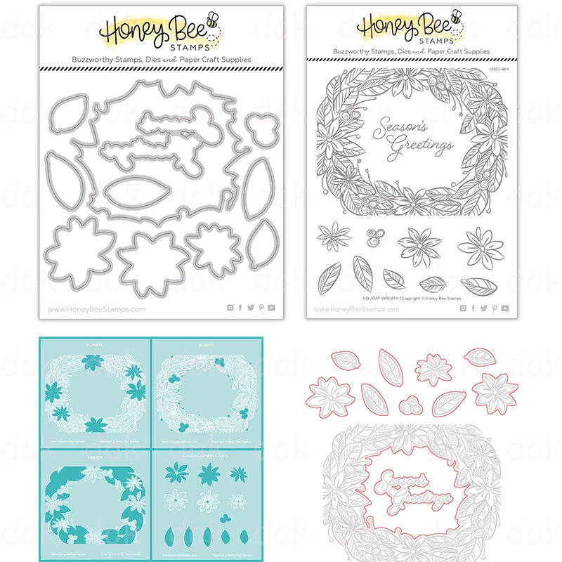 

Holiday Wreath Cutting Dies Stamps Stencil Scrapbook Diary Decoration Stencil Embossing Template DIY Greeting Card Handmade