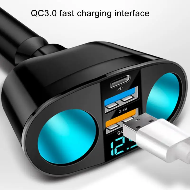2024 Dual USB 36W QC3.0 Adattatore Di Carica Voltmeter Caricatore Auto In Alluminio Da 4,66 € | DHgate