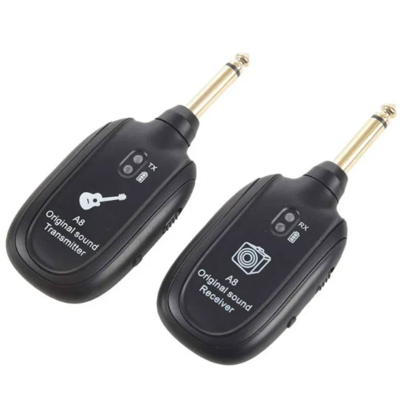 A8 Guitar Wireless System Transmitter Receiver Built-in Rechargeable Wireless guitar transmitter