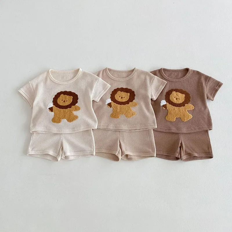 Cute Baby Boys Summer Clothes Set Tshirt Shorts