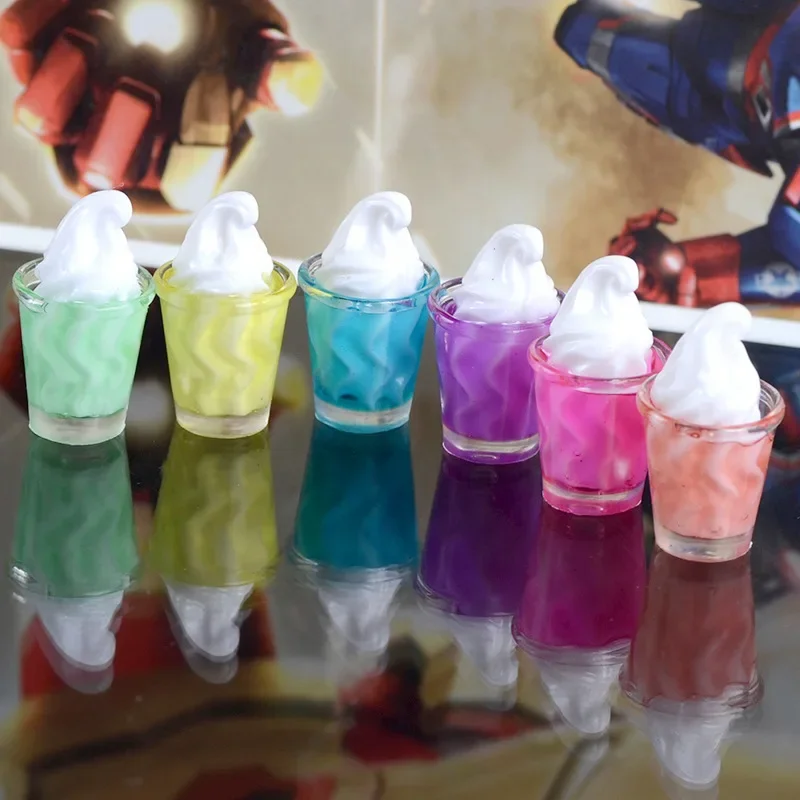 

10 Pcs Colorful Resin Simulation Ice Cream Cup Doll House DIY Decorations Artificial 3D Dessert Food Model