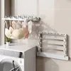 Folding Drying Rack Wall Mounted Clothes Hanger Drying Clip Windproof Sock Clip Multi Functional Towel Hanger Space Saving 1