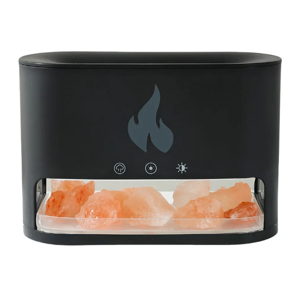 Himalayan Salt Lamp Scent Diffuser Fireplace Fire Flame Aroma Diffuser Aromatherapy Air Humidifier for Bedroom
