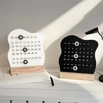 Mini calendario perpetuo in legno fai-da-te Calendario Montessori Calendario da tavolo carino Settimana regolabile Mese Data Display Home Office Desk