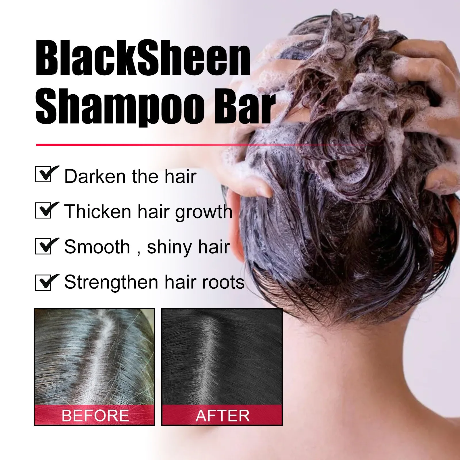 Dyeing Hair Shampoo Repair Gray White Hair Treatment Natural Hair Color Nourishing Cleansing Reduce Gray Hair Darkening Soap 55g 3