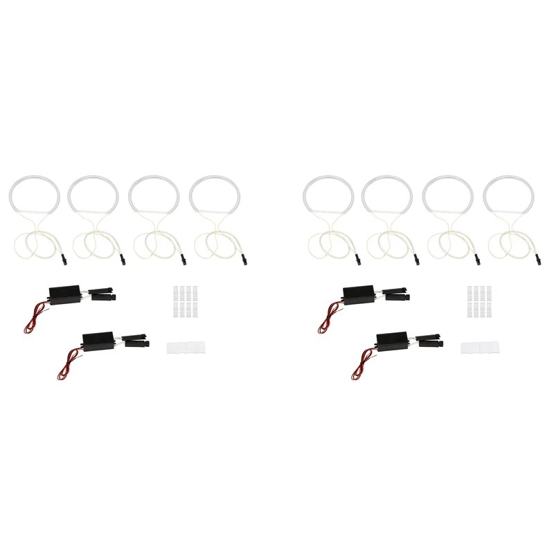

8Pcs White Headlight CCFL LED Angel Eyes Kit Halo Ring DRL Turn Signal Light CCFL Headlight Lamp For-BMW E36 E46 E39 E38