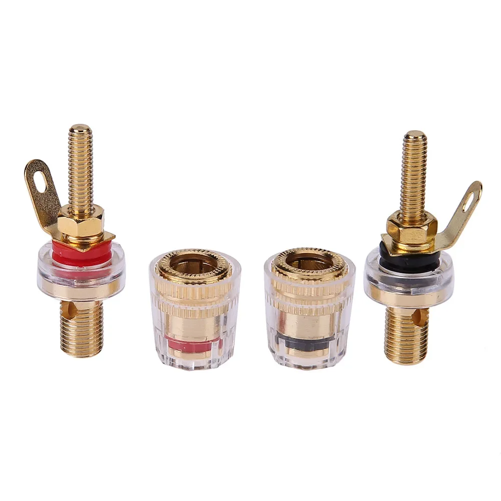 2/4/6/8/10Pcs 4mm Brass Speaker Low Frequency Amplifier Connector with Transparent Shell Binding Posts for Banana Plugs
