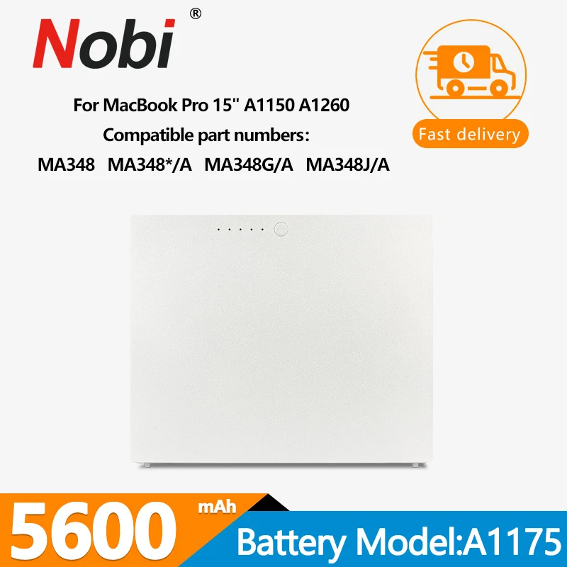Batteria Per Laptop Nobi A1175 Per Apple Macbook Pro 15 "A1150 A1211 A1260 A1226 (2007-2008 Anno) Ma463 Ma464 Ma600 Ma601 Ma609 Ma610